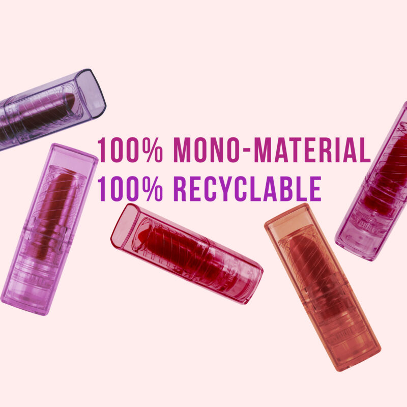 Lipsticks made of mono-material PET