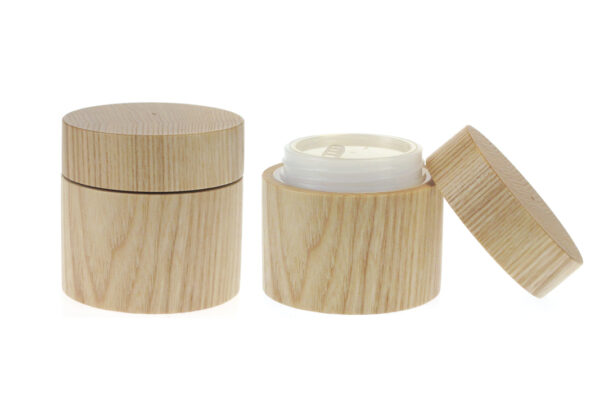Wood Cream Jar, double-walled